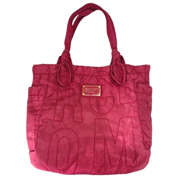 MARC JACOBS Workwear Pink Embroidered Logo Quilted Tote Bag - Picture 14 of 14